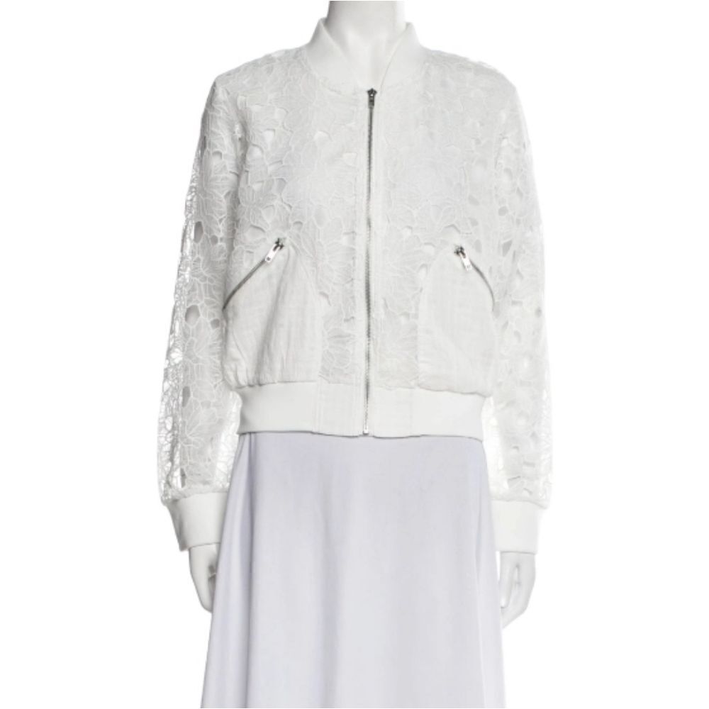 Jason Wu Lace Floral Print White Jacket Size Large NWT
